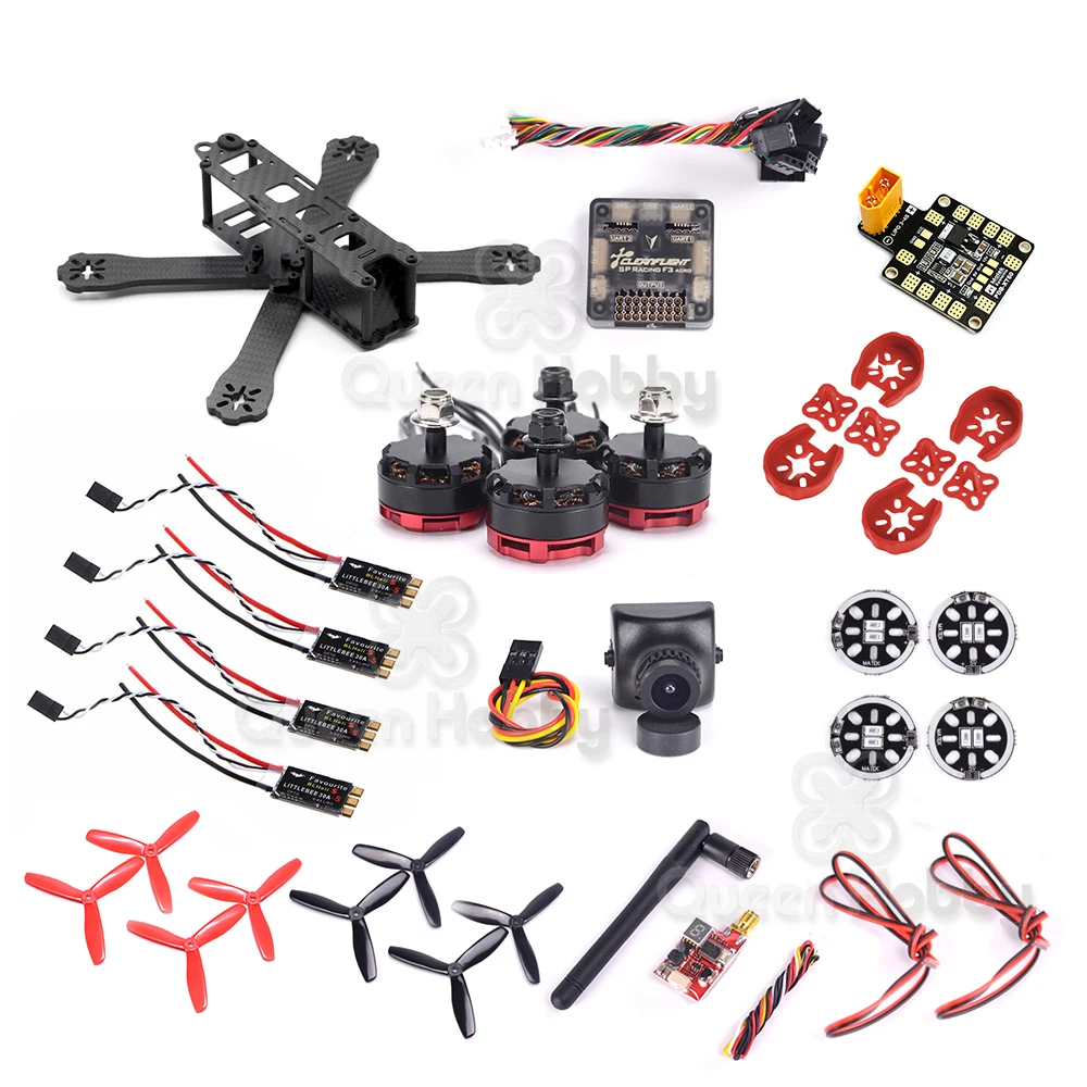 

QAV-R 220 X220 220mm quadcopter frame F3 / F4 Flight Controller RS2205 2300kv 30A-S Esc TS5828L trasmitter 700TVL Camera Combo