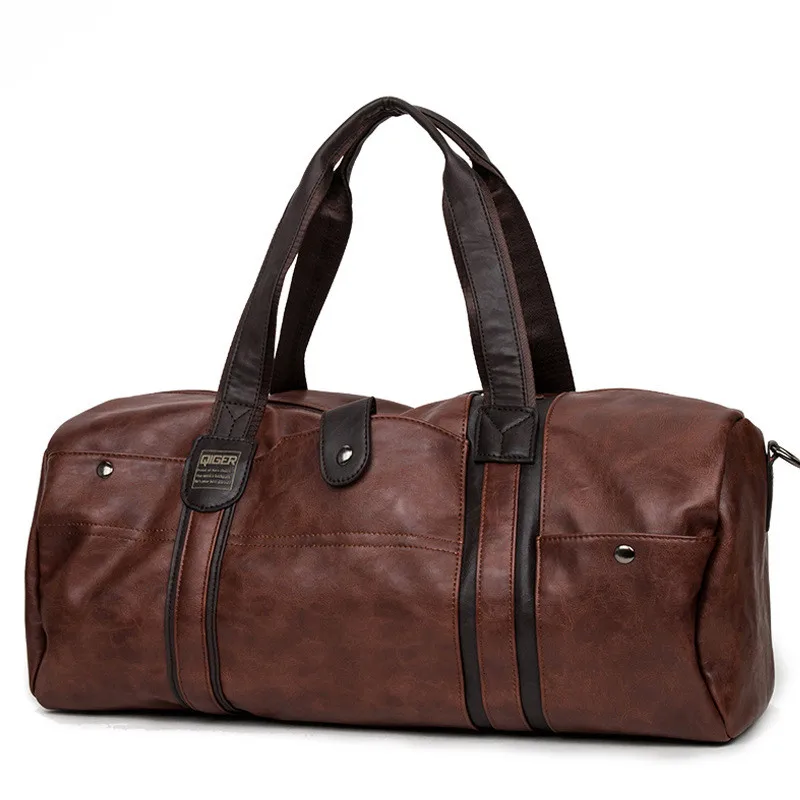 ZYJ мужские кожаные спортивные сумки для фитнеса, повседневные сумки-мессенджеры через плечо, для спортзала, на плечо, бизнес, для путешествий, сумка-тоут - Цвет: Brown