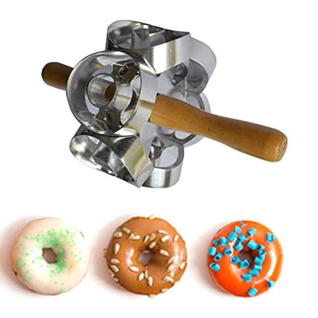 Rollving Heavy Duty Metal Donut Cutter Mold Doughnut Maker Tool Rolling