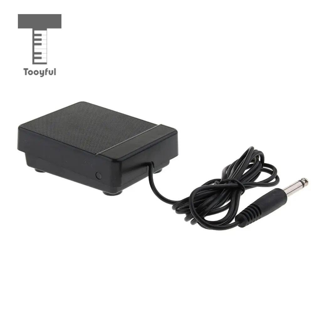 Tooyful Durable Black 6.35mm Jack Sustain Pedal Foot Switch Low Noise for 61key 88key Electronic Piano Accessory