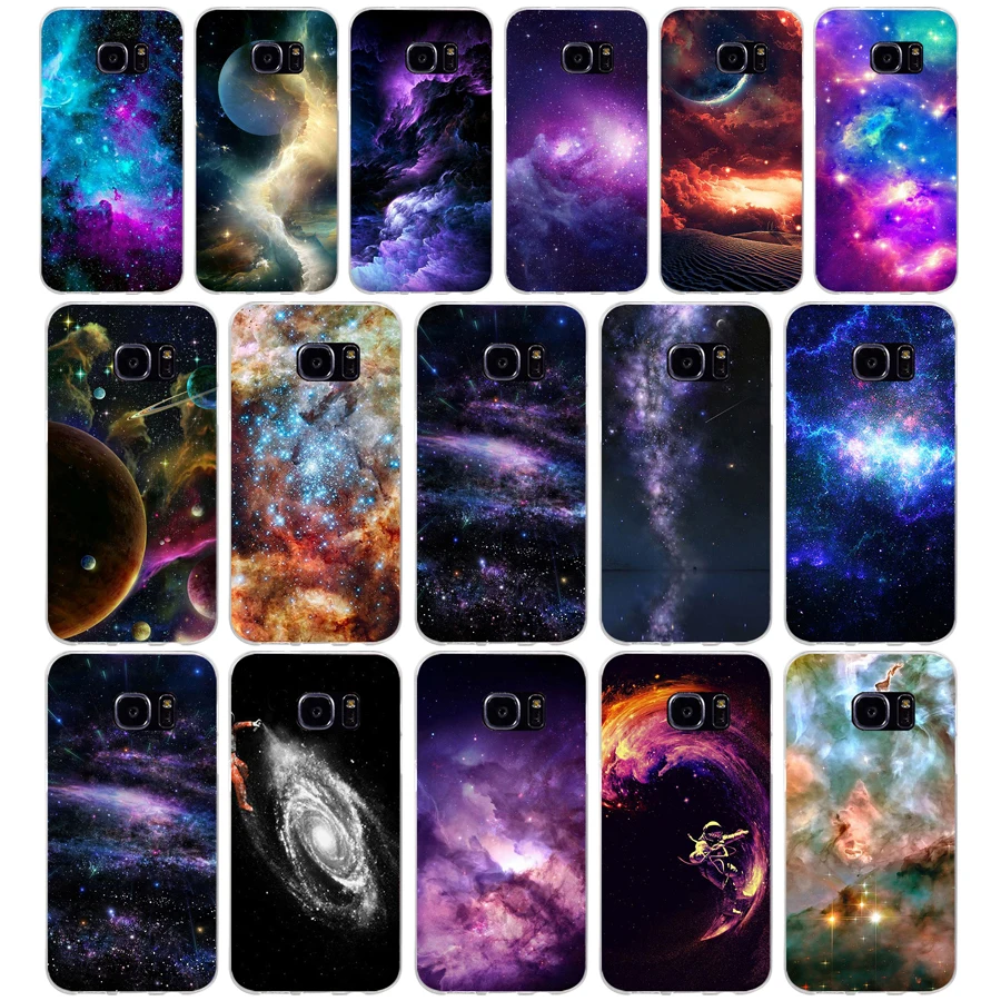 50AQ Art Star Tree Sky Space Soft TPU Silicone Cover Case for samsung Galaxy s6 s7 edge s8 s9 plus case | Мобильные телефоны и