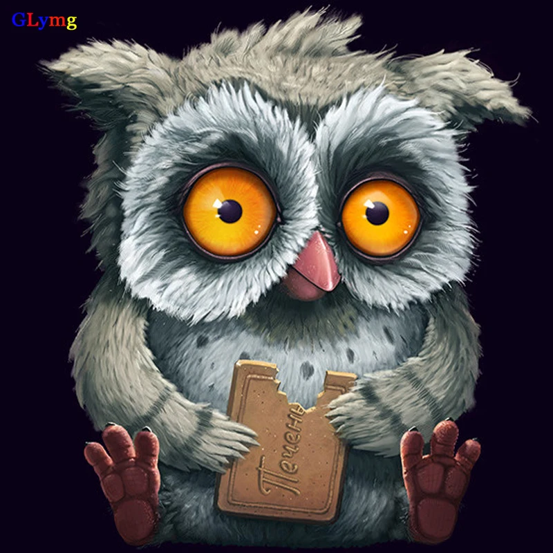 GLymg Owl Diamond Embroidery 5D Diy Diamond Painting Cross Stitch Cartoon Animal Painting Bird Picture Full Square Home Decor