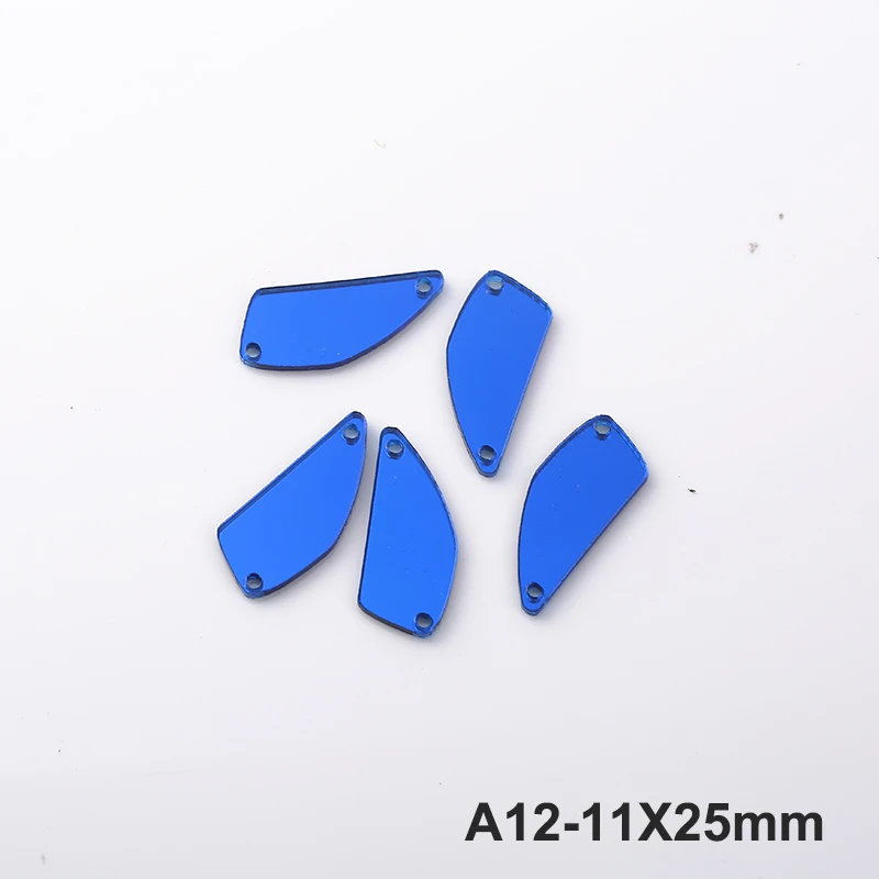 RESEN 30 шт смешение цвета камень для пришивания Пластиковые акриловые зеркальные камни плоская задняя пришивка камни с отверстиями для платьев - Цвет: Blue-11X25cm