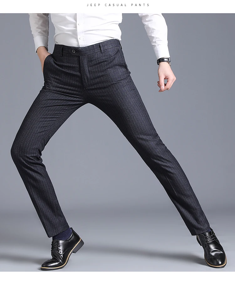 Мужские облегающие брюки мужской формальный деловой прямой брюки мужские офисные черные модельные брюки Pantalon Hombre 29-38