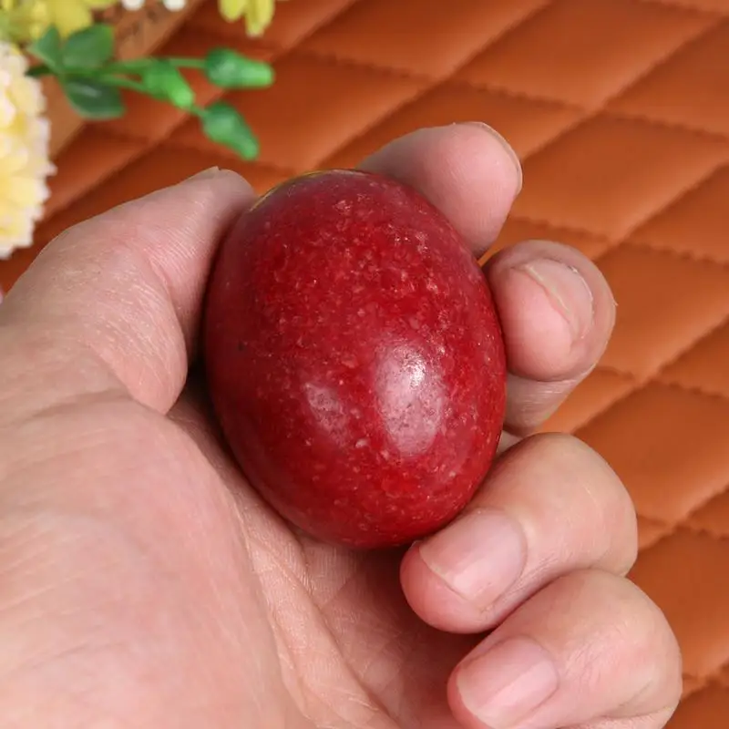 

Natural White Jade Red Gemstone Egg Crystal Healing Sphere Massage Finger Handball Massage Tool For All Occasions