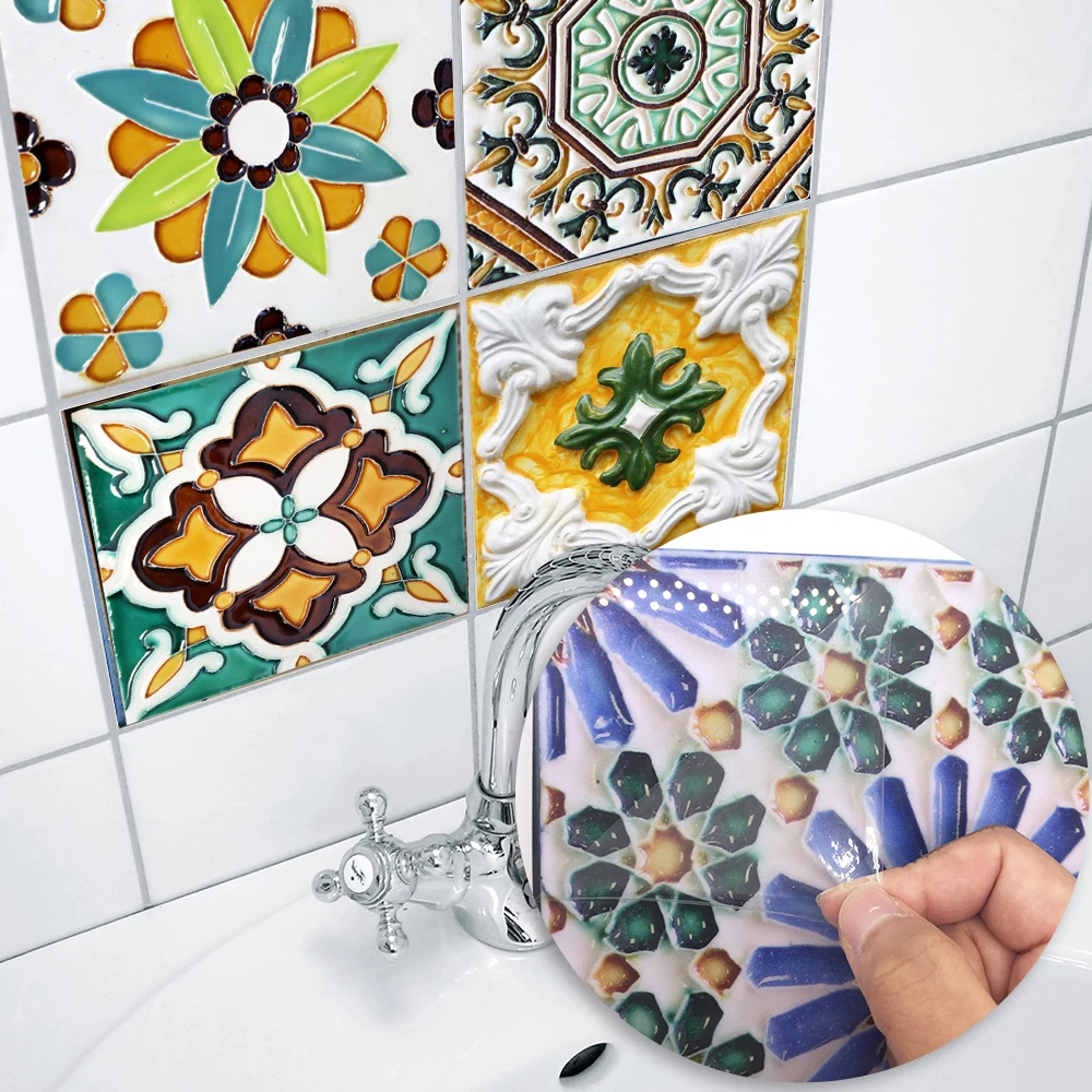 Funlife 15*15 см/20*20 см самоклеющиеся легко моющиеся обои мебель DIY Порто традиционные