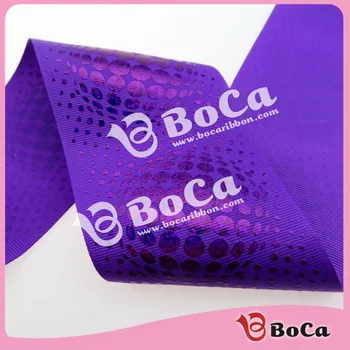 

new design arrival, Shipping free 3 '' 75mm purple holographic grosgrain ribbon,100yard/lot