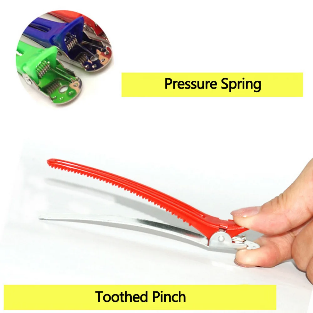 5pcs Colorful Hairdressing Salon Sectioning Hair Clip Hairdresser Accessories Hairdressing Clamps Hair Styling Grip Random Color