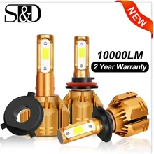 2 шт. H1 H3 H4 H7 светодиодный H11 HB3 9005 HB4 9006 H13 9004 9007 9012 светодиодный фар автомобиля лампы 6000K 10000LM авто фары 12V 24V