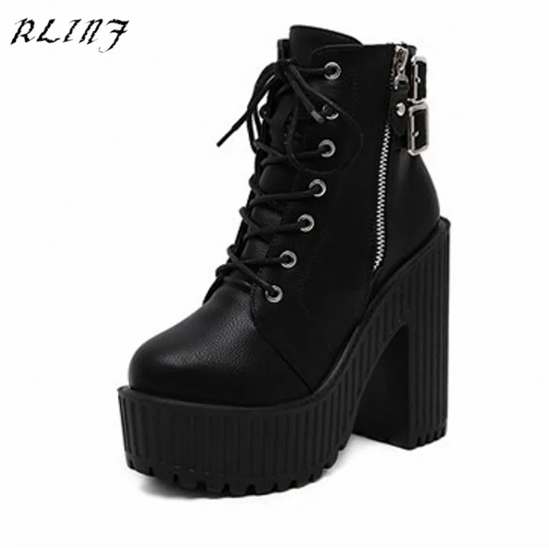 Nuevo Para Tobillo Con Negro Martin Sexy De Moto Botas Grueso Invierno Mujer Otoño E Rlinf wfFnqaUY