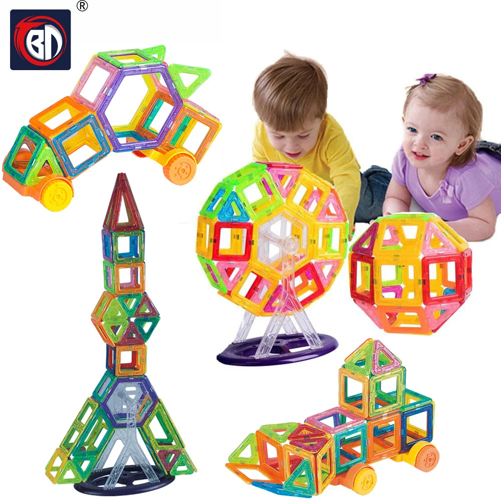 

BD 174pcs Mini Magnetic Building Blocks Designer Construction Set Model Plastic Magnetic Blocks Educational Toys For Children