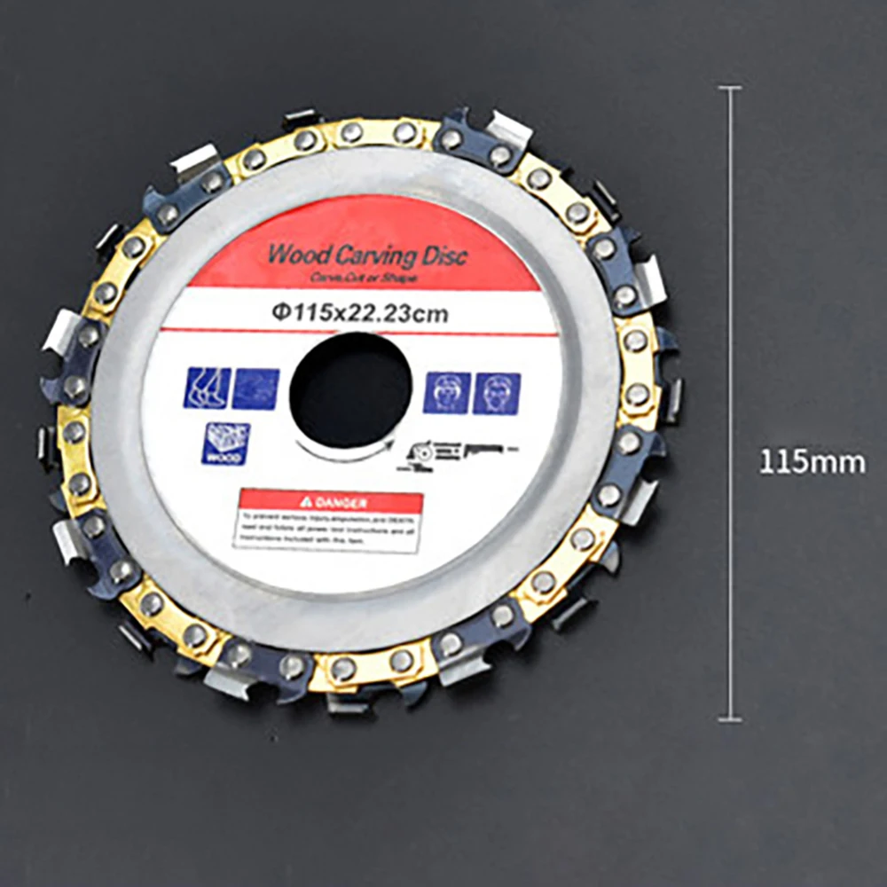 125 мм/115 мм многофункциональная деревообрабатывающая цепная дробилка цепные пилы дисковая цепь пластина инструмент резьба по дереву дисковый угловой шлифовальный инструмент - Цвет: Серебристый