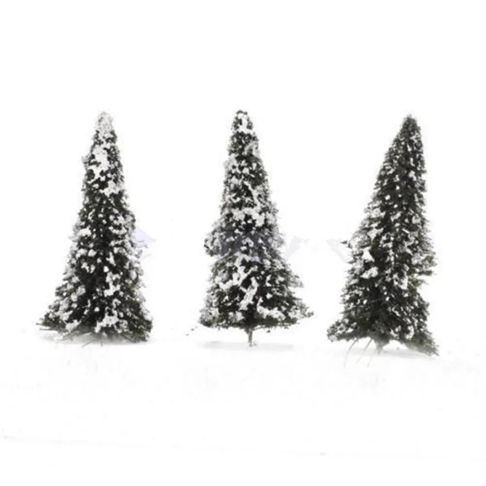 10 моделей кедровых деревьев со снежным поездом Железнодорожный парк диорама зимний пейзаж Рождественская елка хо масштаб Рождественское украшение