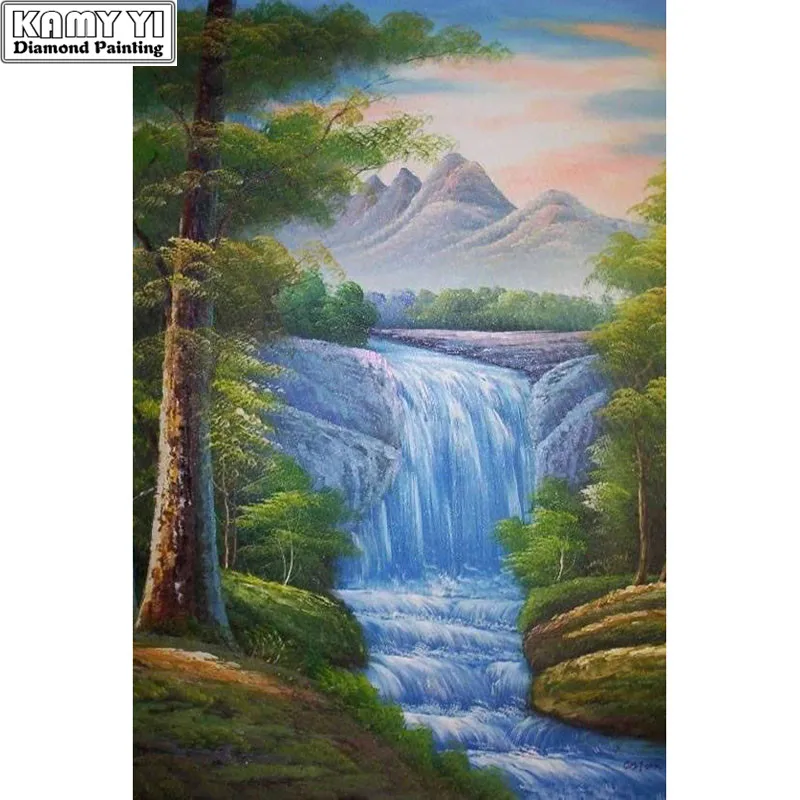 

5D DIY Full Square Diamond Painting Cross Stitch "Big Tree Falls" 3D Diamond Embroidery Rhinestone Mosaic Home Decor Gift