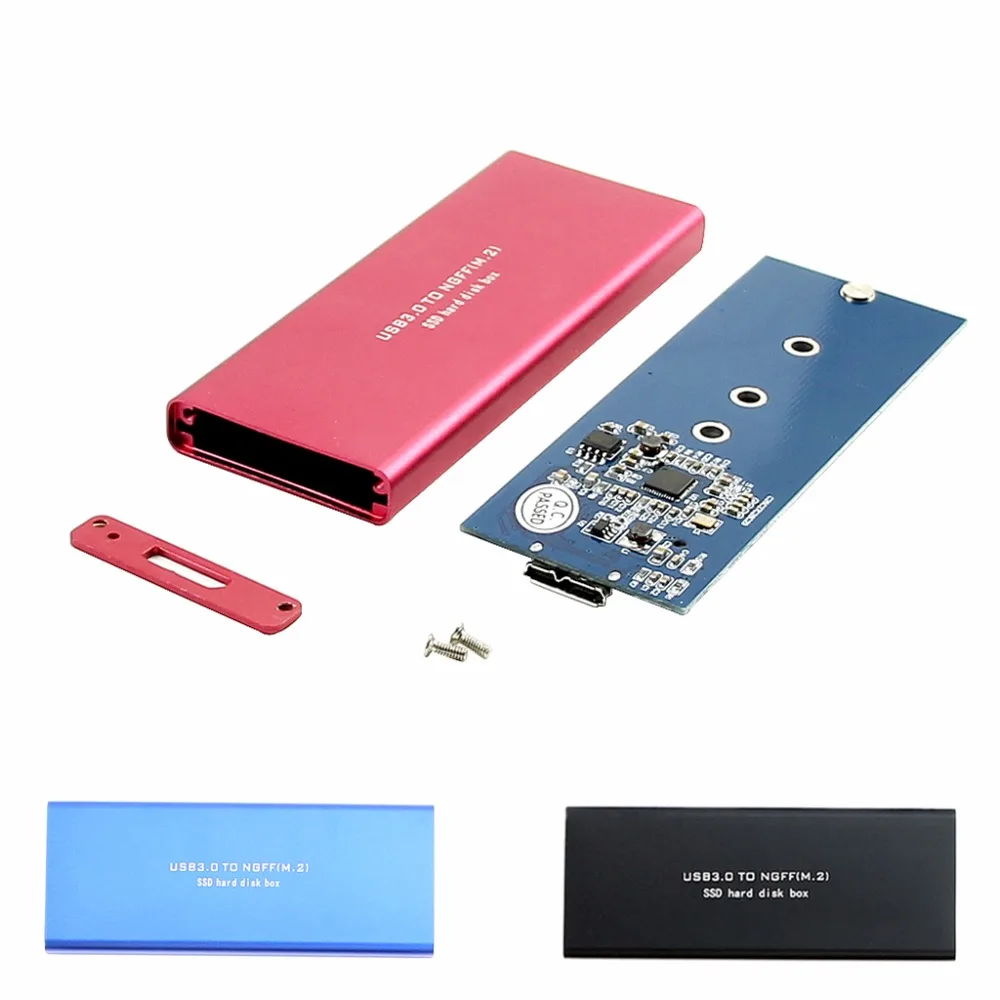 USB 3,0 для M.2 B Ключ SSD адаптер карта Внешний Корпус чехол коробка 3 цвета