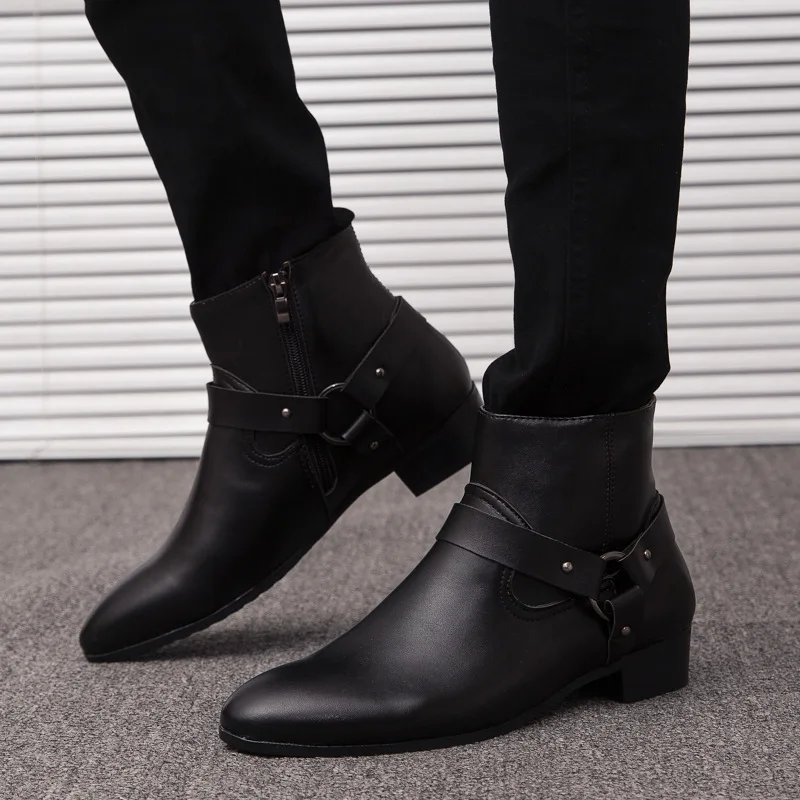 ZYYZYM Мужские ботинки кожаные Демисезонный черные мужские полусапоги Brithsh женские ботинки «Челси» Для мужчин размера плюс европейские размеры 39-47; Zapatos De Hombre