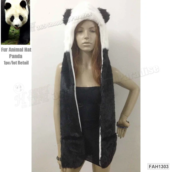 1 шт./лот популярный высококачественный капюшон Crazy Panda из искусственного меха