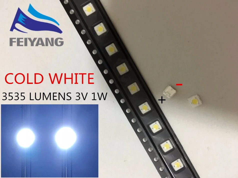 

50pcs LUMENS LED Backlight 1W 3V 3535 3537 Cool white LCD Backlight for TV TV Application A127CECEBUP8 Style-3