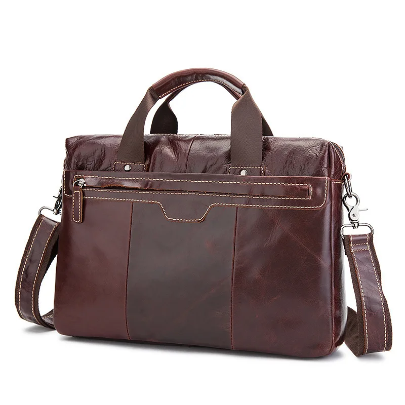 2018 новый модный мужской коммерческий портфель из воловьей кожи, винтажная мужская сумка-мессенджер, Повседневная натуральная сумка из
