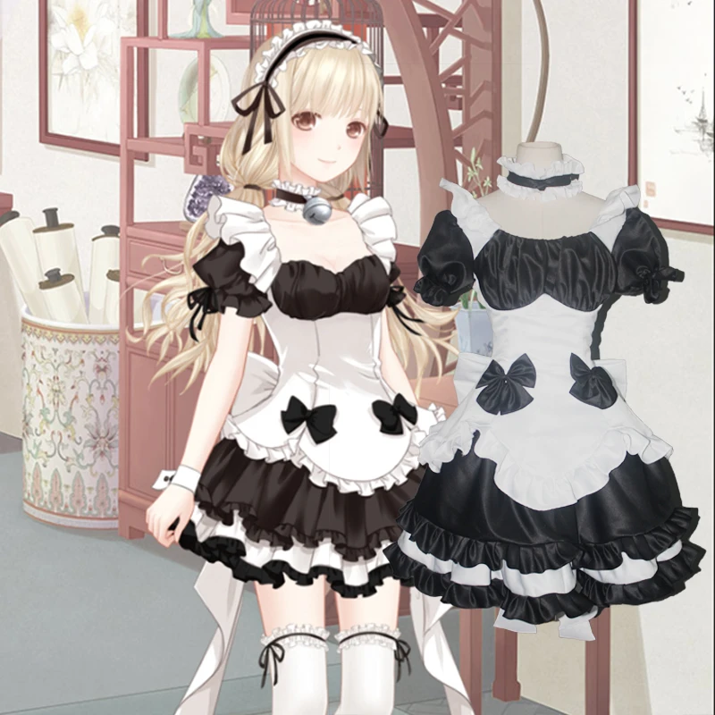 

Miracle Nikki Cosplay Costume Women Lolita apron dress For Women Halloween/Carnival/Christmas/Show/Party Ruffles SkirtD076238