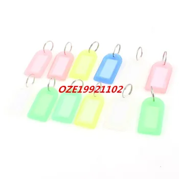 

Metal Keychain Plastic Name Tag Badge Clip Holder Pink Green Blue