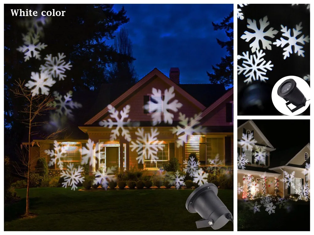 Holiday Lighting Christmas Snowflake projector Outdoor led lawn light Waterproof for Garden decor White RGB with Power plug Holiday Lighting Christmas Snowflake projector Outdoor led lawn light Waterproof for Garden decor White RGB with Power plug