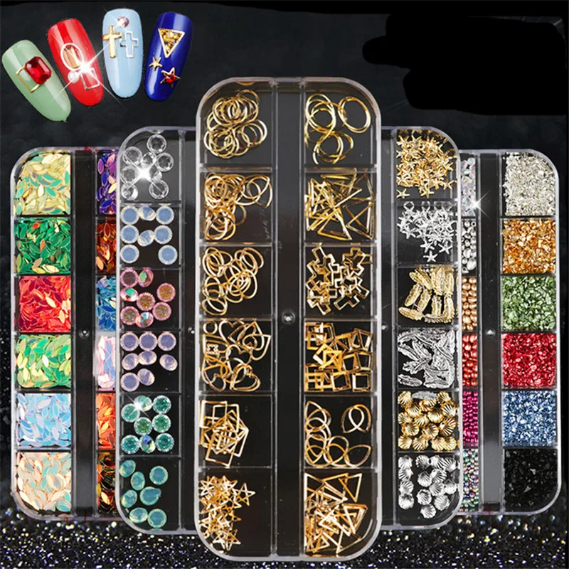 

The new Manicure accessories full set of rivet shaped diamond alloy nail oil pearl glue drill nail art decoration in rivet