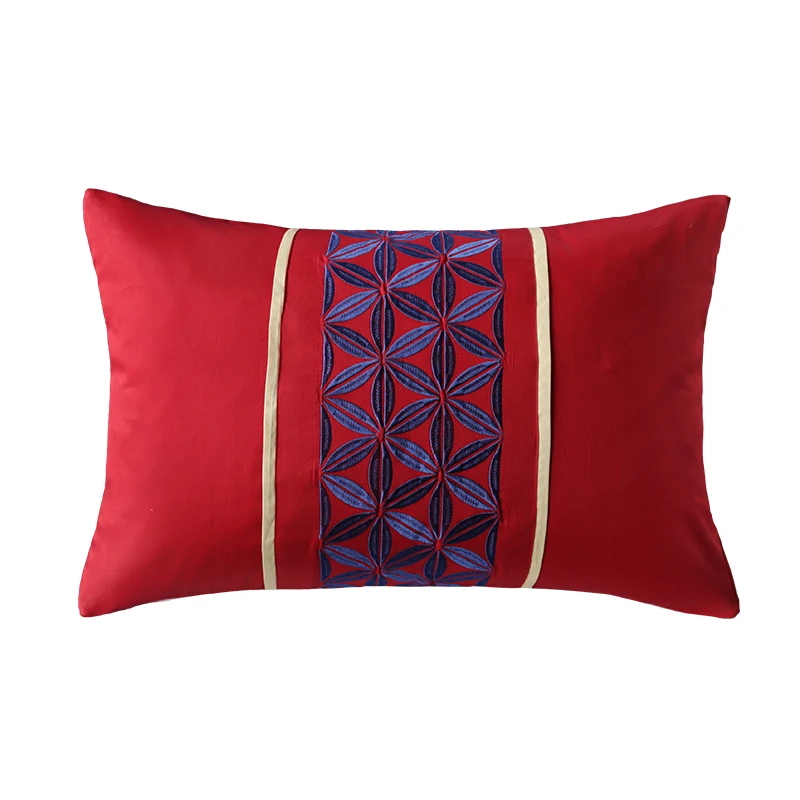 100 cotton bedding pillowcase, Red luxury Embroidered throw pillow