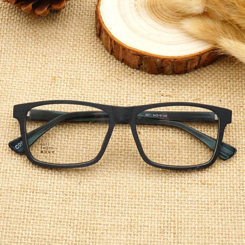 Модные квадратные очки для мужчин и женщин с деревянным узором, ретро оптические очки, унисекс, прозрачные очки, оправа, винтажные очки