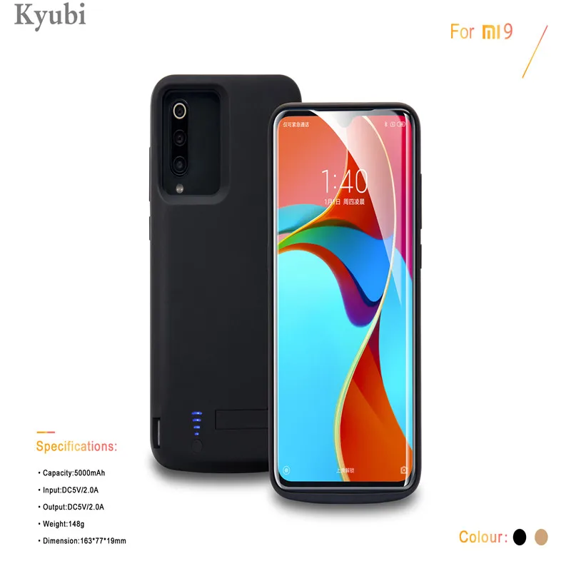 

5000mAh Battery Charger Case For Xiaomi 9 Mi 9 silicon frame External Portable Power Bank Charging Case for xiaomi mi9 mi 9