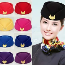 Авиакомпания стюардесса шляпы женские на заказ униформа кепки студентов группа представление Кепка Капитана церемония отель шляпа