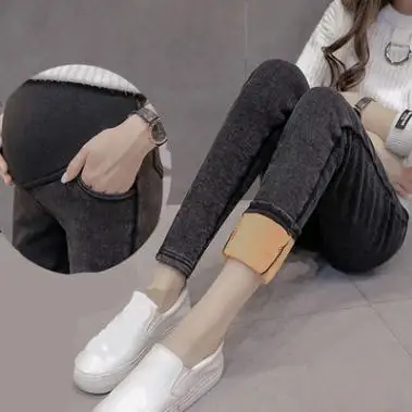 

Stretch Maternity Leggings 2020 Autumn Winter Maternity clothes Jeans for Pregnant Women Thickening Plus Velvet Pregnancy Pants
