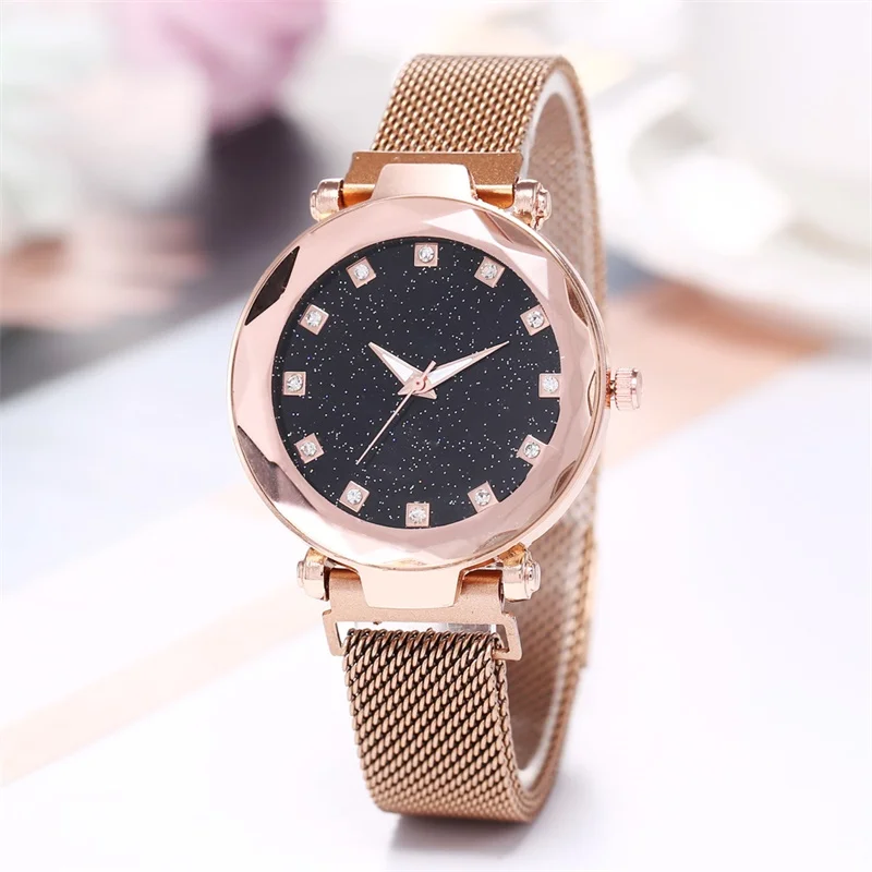 

Luxury ladies watch magnetic stainless steel starry sky female clock quartz watch fashion ladies hand reloj mujer relogio femini