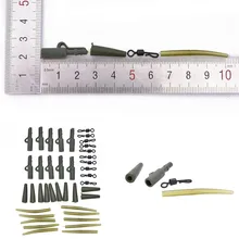 Новинка, 1 комплект, всего 40 шт., свинцовые зажимы для ловли карпа, Быстросменные защелкивающиеся зажимы и хвостовые резиновые коннекторы для ловли карпа