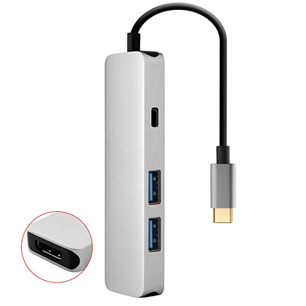 Тип-c к HDMI+ PD источник питания+ 2 x USB3.0 концентратор четыре в одном многопортовый адаптер 4K HDMI выходной порт 66