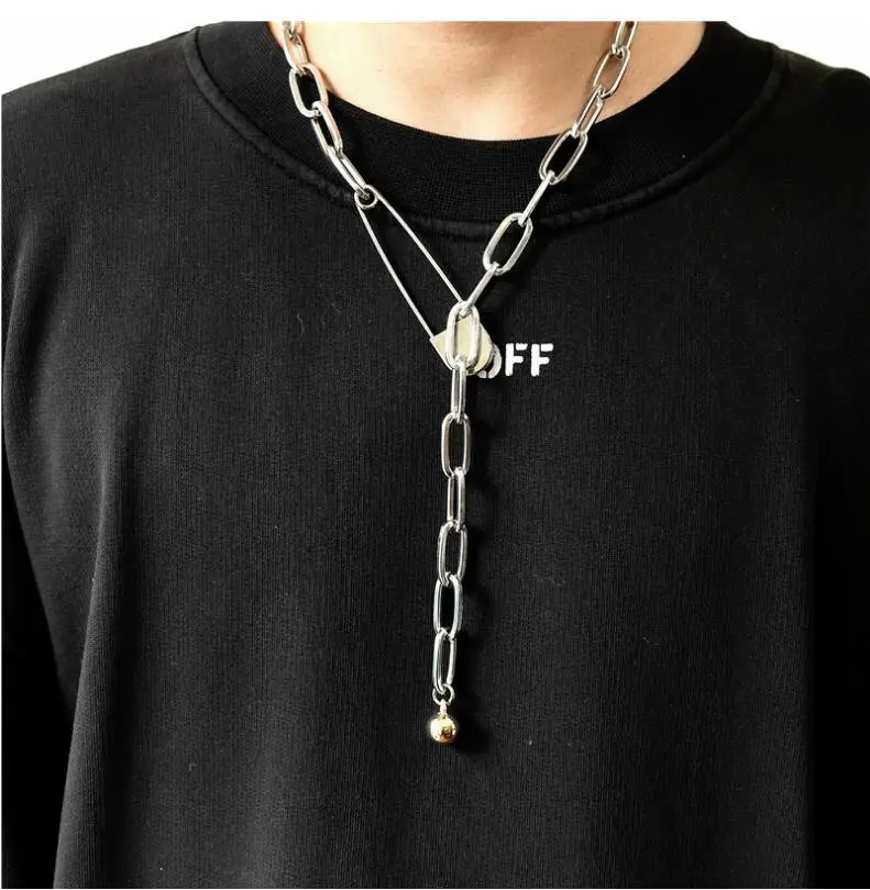 

2019 Punk Rock Men Women Stainless Steel Geometric bamboo knot Y shape Pendant Choker Unisex Gothic Necklace