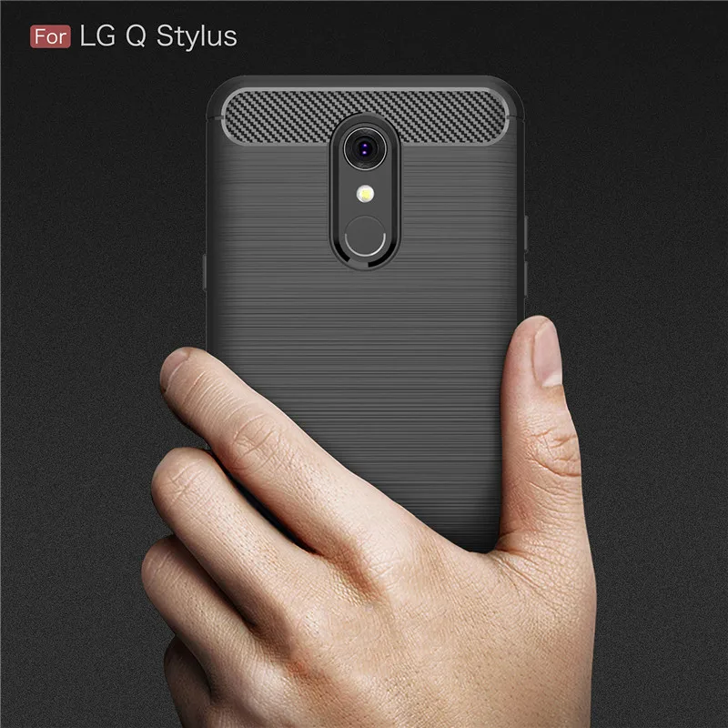 

For LG Q Stylus Case Carbon Fiber Soft ShockProof Case Silicone Full Protector For LG Q Stylus 6.2inch Back Cover Coque QStylus