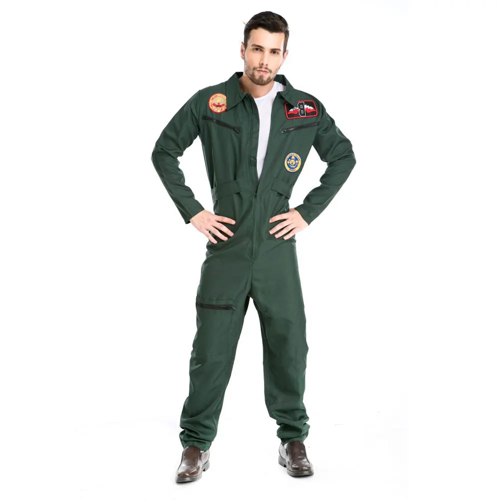 MENS AVIATOR PILOT COSTUME SUIT FANCY DRESS OUTFIT