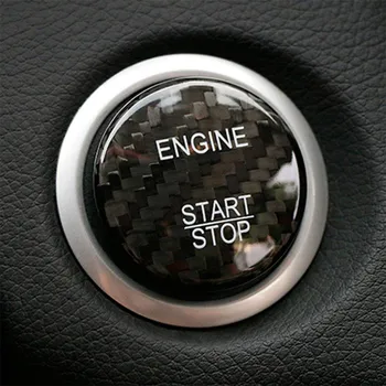 

Engine Start Button Carbon Fiber Cover Labeled Labeling Interior Decoration Car Stickers Car Styling