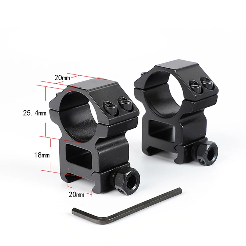 

Ohhunt Hunting Tactical Accessories 25.4mm 1" 2PCs High Profile Picatinny Weaver Rifle Scope Mount Rings 20mm