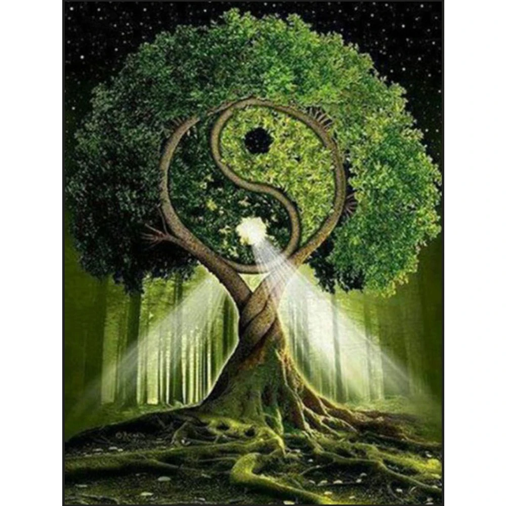 

Full Square/Round Drill 5D DIY Diamond Painting Tree Diamond Embroidery Landscape Tai Chi Picture Of Rhinestone Decor Home