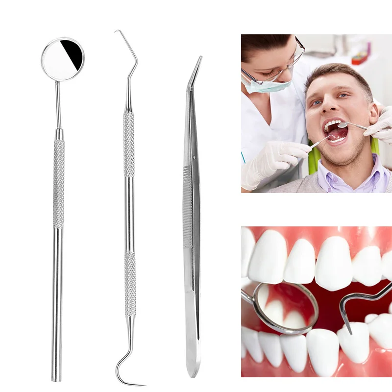 Dentists Tools Kit 3 in 1 Oral Care Dental Hygiene Tools Kits Stainless