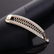 Длинные аксессуары для волос заколки для волос Элегантные Зажимы-бананы горный хрусталь хвост шпильки заколка для волос зажим для женщин