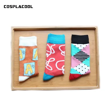 

[COSPLACOOL]New Cool popular men socks New creative personality graffiti socks in tube socks Men's Cotton Cartoon autumn winter