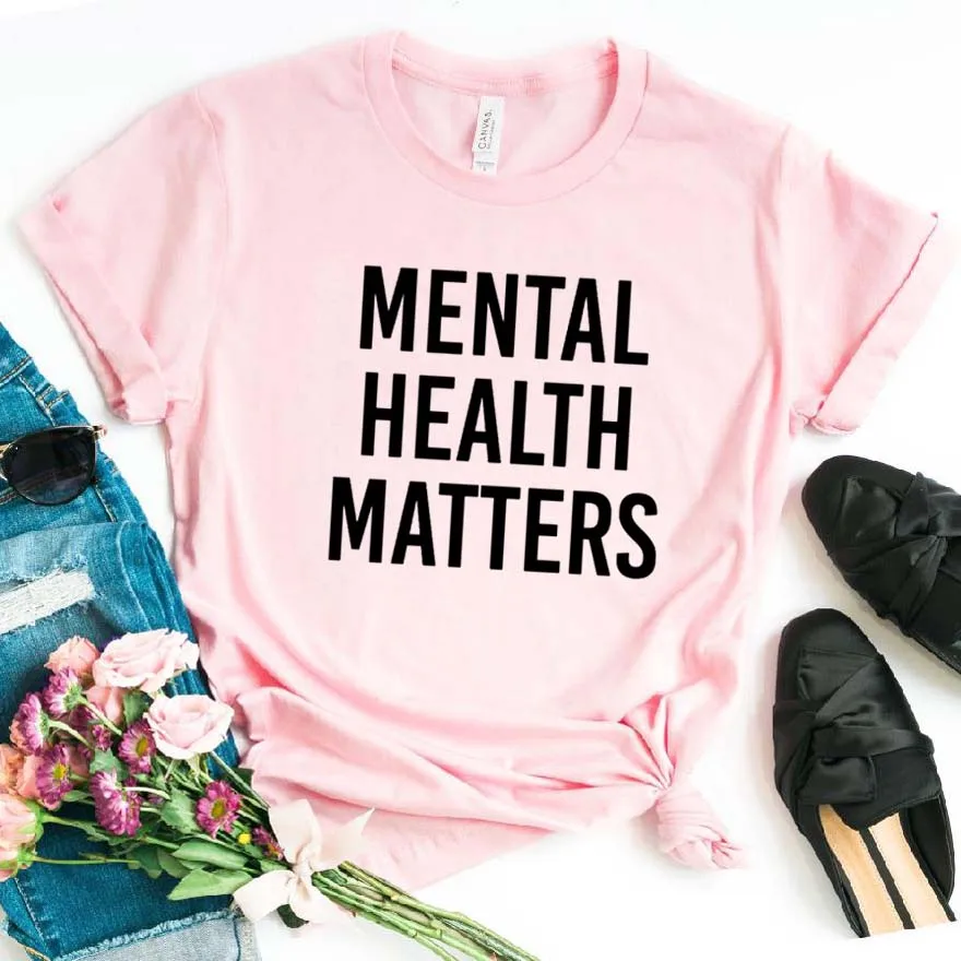 Для ментального здоровья, женская футболка, смешные изделия из хлопка, футболка для девушек, топ, футболка, хипстер, Прямая поставка, NA-134