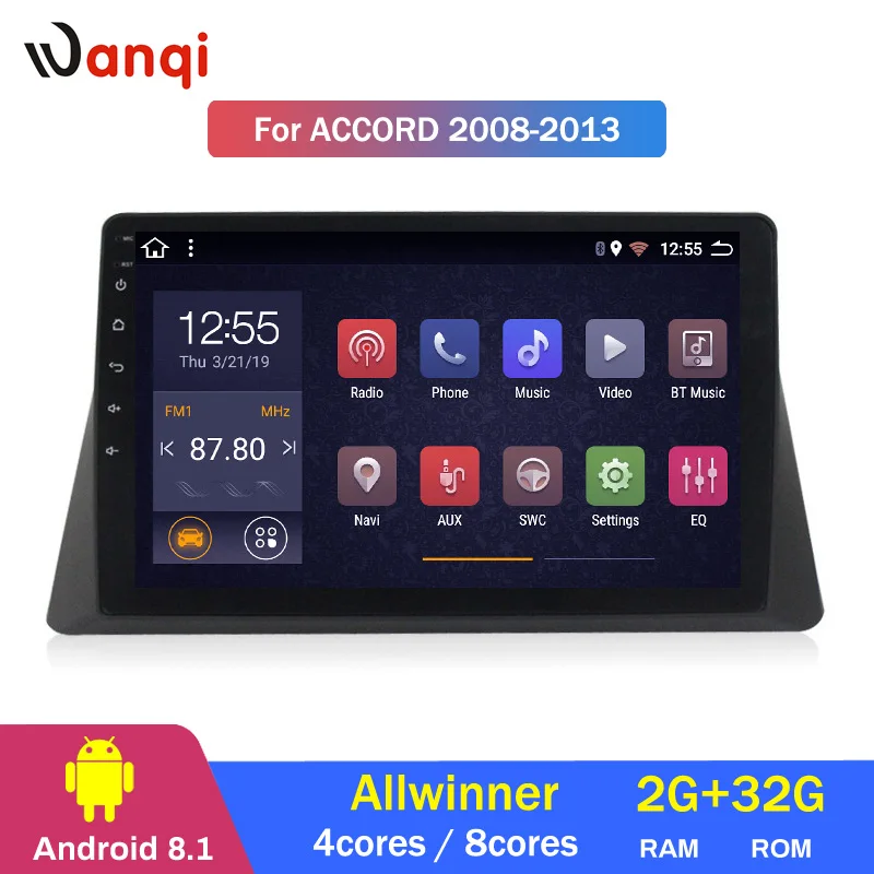 Discount 2G RAM 32G ROM 10.1inch Android 8.1 Car GPS Navigation For Honda accord 2008-2013 With Stereo Audio Radio Video 2