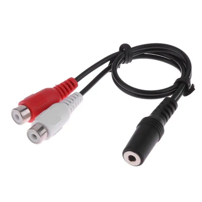 

3.5mm Stereo Female to 2 RCA Female Jack Audio Adapter Y Splitter Cable Cord High Quality Digital Audio Video Cables Promotion