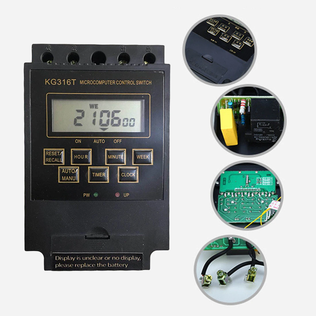 

Electronic Timer Time Switch Relay Controller Programmable Intelligent Microcomputer 25A AC 220V KG316T