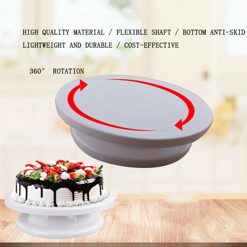 Кухонные инструменты для торта 28 см, пластиковая силиконовая противоскользящая вращающаяся дисковая подставка для торта, монтажная платформа для торта, инструмент для выпечки «сделай сам», поворотные столы для тортов