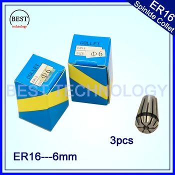 

Free shipping !! ER16 collet chuck 3 pcs 6mm for CNC milling lathe tool and spindle motor